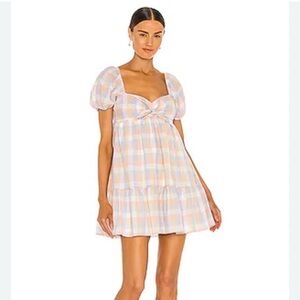 Amanda Uprichard Plaid Puff Sleeve Dress